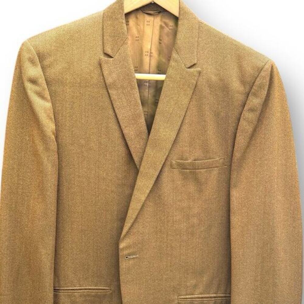 1960s Yellow Wool Sport Coat 38R Union ACWA Vintage Jacket The Hub USA 2 Button